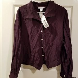 Dressbarn Plum Button Blouse NWT